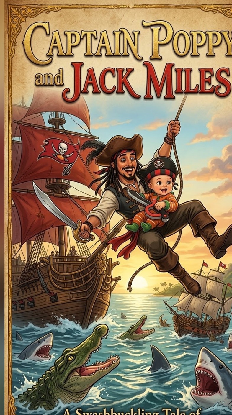 Captain Poppy and Jack Miles book cover: A Swashbuckling Tale of Grandpa and Grandson